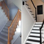 Staircase painting before and after